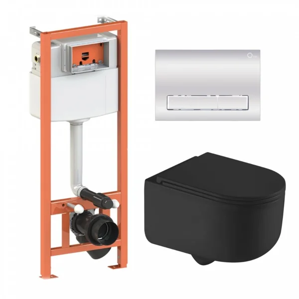 Подвесной унитаз Taurus Ultra Quiet + комплект установки Nest 4 в 1 (линейная клавиша Chrome)46187