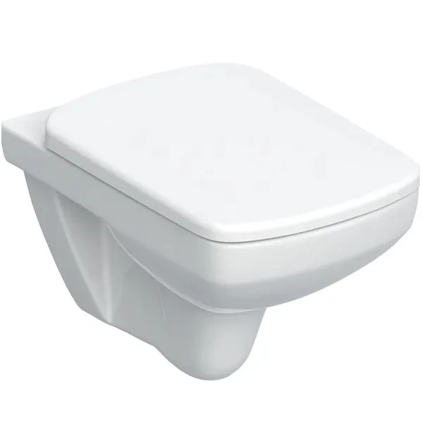 Унитаз подвесной 501.961.00.1 Selnova Square воронковидный 53см прямоугольный Rimfree с сиденьем с крышкой SoftClose Quickfix Код-535599