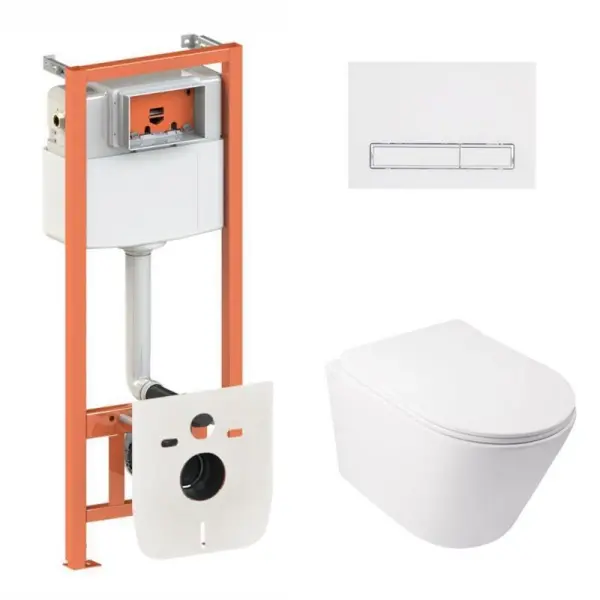 Установочный комплект Qtap Swan Ultra Quiet подвесной унитаз QT16335179W Nest комплект установки 4в1 линейная клавиша Chrome QT0133M425 M08381CRM код 45154 SD00051278