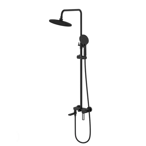 Душевая система универсальная Qtap Taurus на три потребителя (с изливом) QTTAU111BLM45666 Black Matt