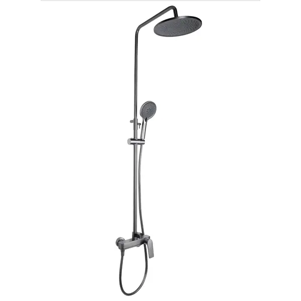 Душевая система универсальная Qtap Vlasta New на три потребителя (с изливом) QTVLA111GMB45651 Gunmetal Black PVD