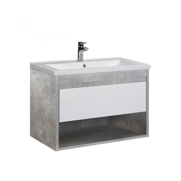Тумба MDD Oslo 80 Loft з умивальником Cosmo 80 бетон біла