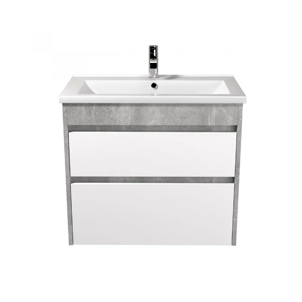 Тумба MDD Polo Loft 70-U з умивальником Cosmo бетон з білим