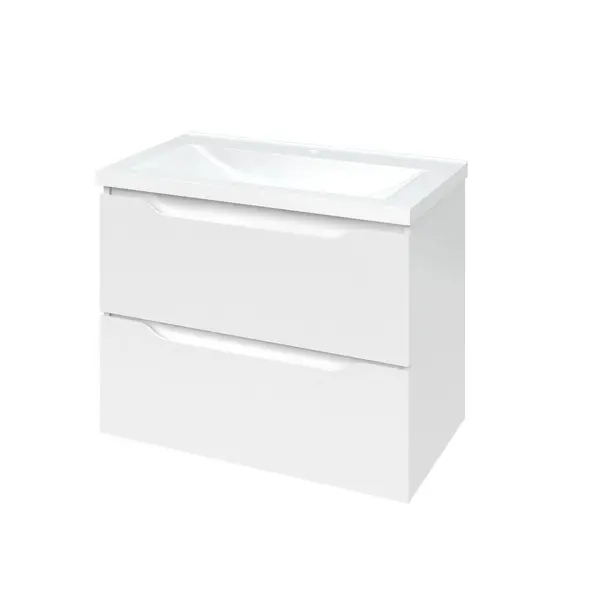 Тумба MIRATER .Амелія. Тумба підвісна з умив. шк.Глорія 70 біла