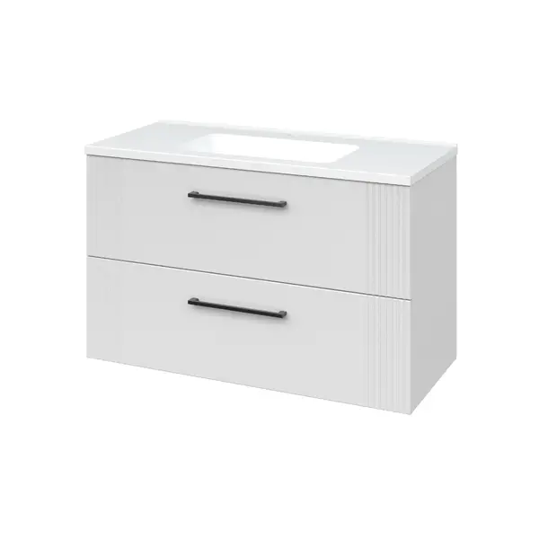 Тумба підвісна Mirater Елара 100 з умивальником Родео 100 см Білий