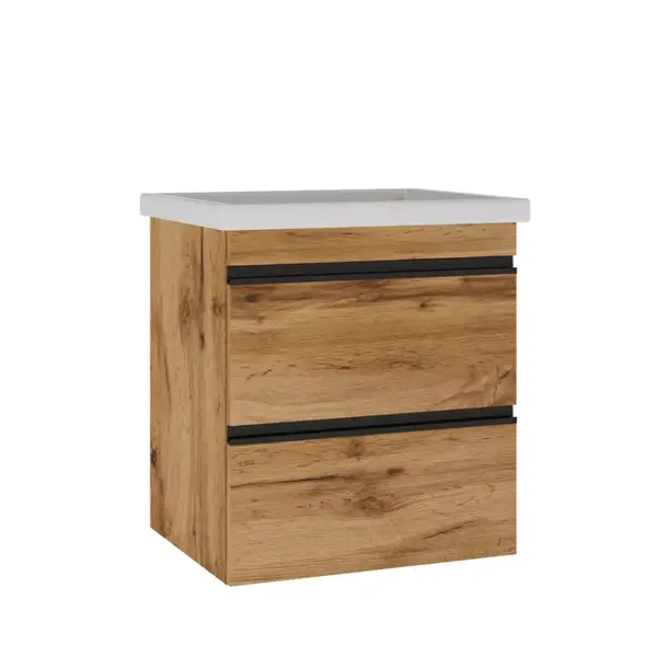 Тумба з умивальником Imperial 753055O FRAME натуральний дуб 55см з сифоном - 563345