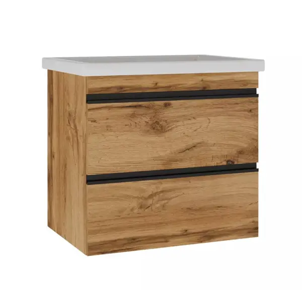 Тумба з умивальником Imperial 753065O FRAME натуральнии дуб 65см з сифоном - 563346