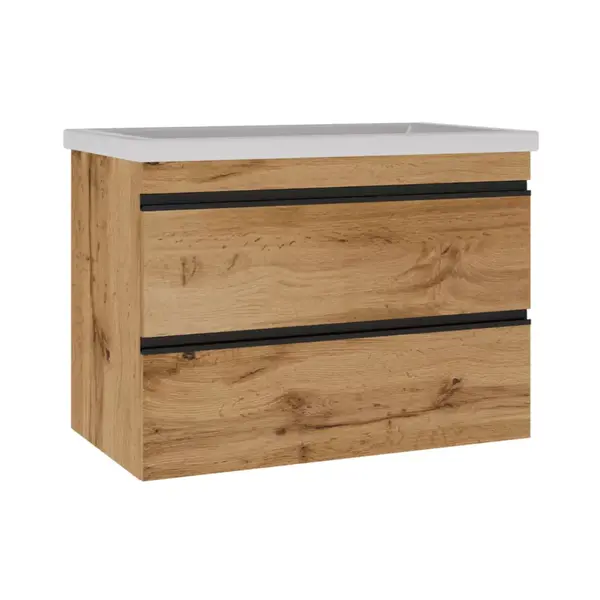 Тумба з умивальником Imperial 753080O FRAME натуральнии дуб 80см з сифоном - 563347