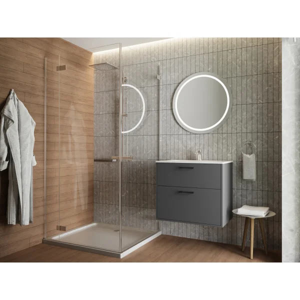 Тумба JUVENTA Afina Af-70 антрацит з умивальником Piedra - 70