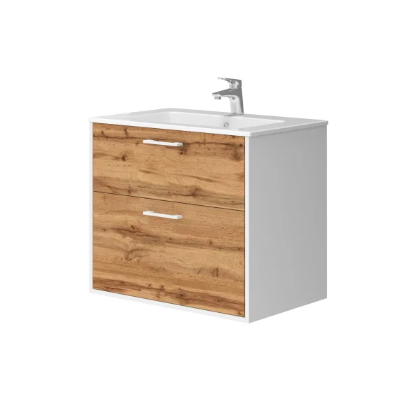 Тумба JUVENTA Afina Af-70 біла дуб вотан з умивальником Piedra - 70