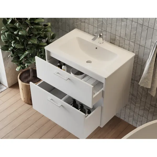 Тумба JUVENTA Afina Af-70 біла з умивальником Piedra - 70