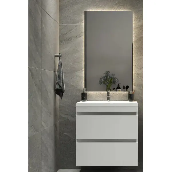 Тумба з умивальником Fancy Marble . Комплект Borneo 70 з умивальником Lucia 700