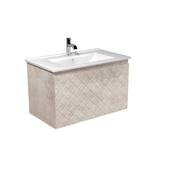 Тумба MDD Diamante 80-А з умивальником Su-80 підвісна беж бетон