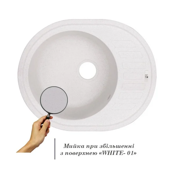 Мийка для кухні (WHI-01) 620х500/200 Lidz 33673