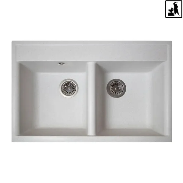 Кухонна мийка Romzha Valuri 78-2D Biela (101)
