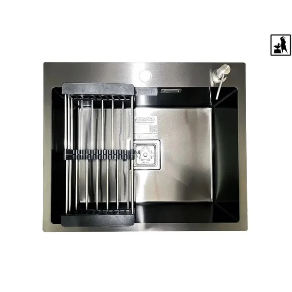 Сталева кухонна мийка Romzha Arta Nova U-550 Max BL