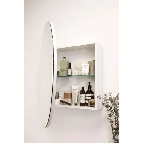 Зеркало в ванную комнату с пеналом Andre 60 круглое