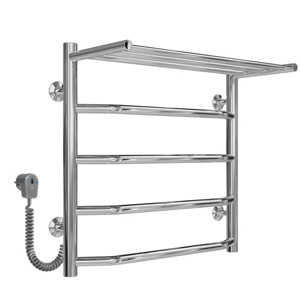 DEFFI Рушникосушарка електрична Трапеція з полицею П5 500х500 Deffi нержавіюча сталь (Хром, EF16