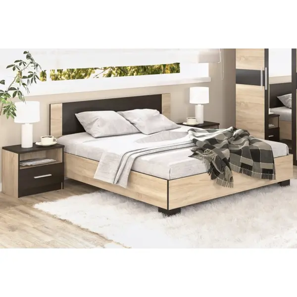 Кровать Виетта 140х200 Дуб сонома/венге