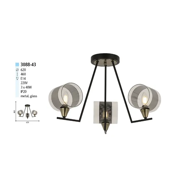 Люстра на 3 лампы 3088-43