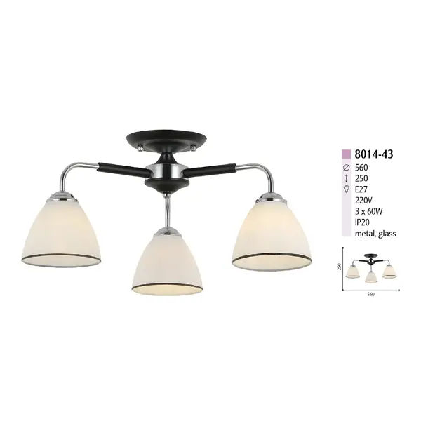 Люстра на 3 лампы 8014-43