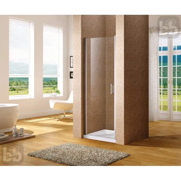 Двері в нішу 90*195см распашні, хром, скло прозоре 6мм 73614