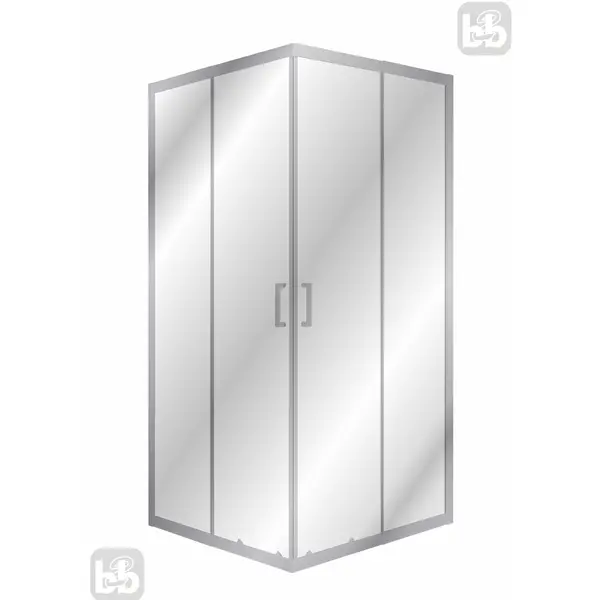 VI`Z CС душевая кабина 95*95*185см квадратная, регулируемый (+:-5cм) профиль хром, стекло прозрачное код 92319