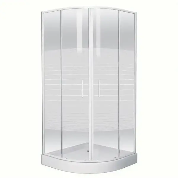 TISZA (AMUR) душова кабіна 90*90*185см (скло + двері), профіль білий, скло Frizеk